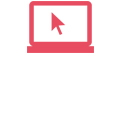 Icon Bildschirm mit Pfeil rot Paketkastenanlage Online Administration